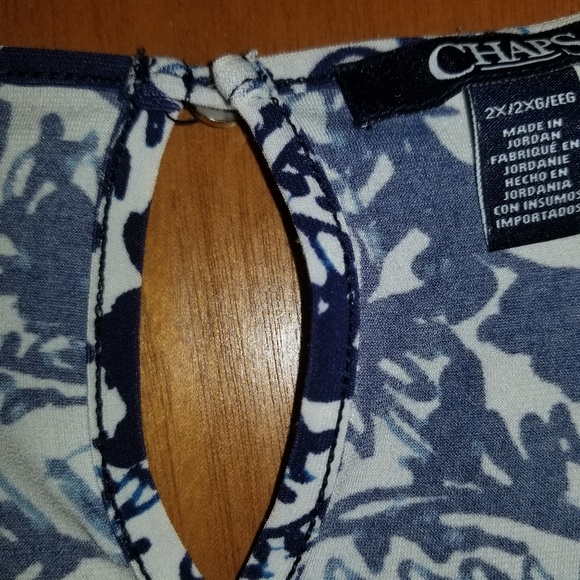 Chaps Navy and white floral blouse - Picture 2 of 2